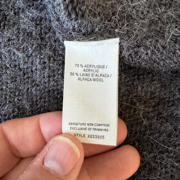 Jacob Connexion Women's Charcoal Alpaca Blend Open Long Sleeve Short Cardigan S - Picture 5 of 11